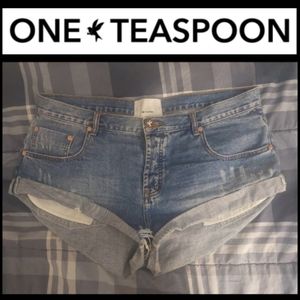 ONE TEASPOON BANDITS DENIM JEAN SHORTS